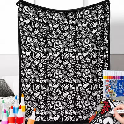 Ausmalbare Kuscheldecke mit 24 Stiften