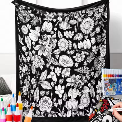 Ausmalbare Kuscheldecke mit 24 Stiften