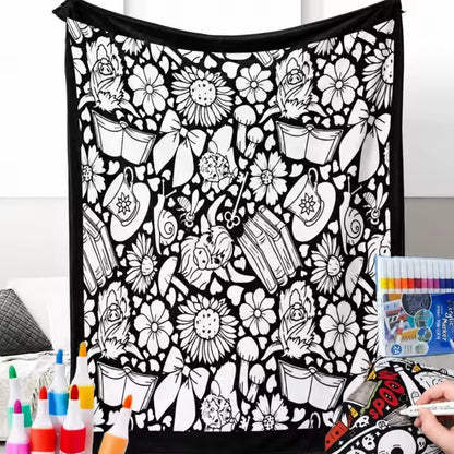Ausmalbare Kuscheldecke mit 24 Stiften