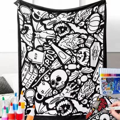 Ausmalbare Kuscheldecke mit 24 Stiften
