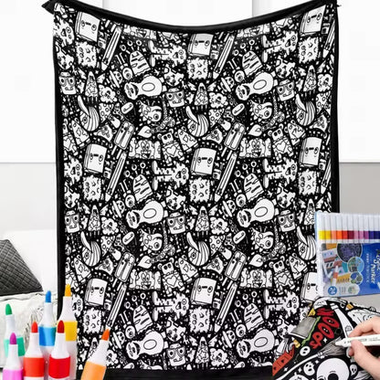 Ausmalbare Kuscheldecke mit 24 Stiften